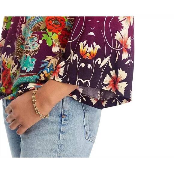 NEW JOHNNY WAS adalena kimono sleeve tee in multicolor - Picture 3 of 3